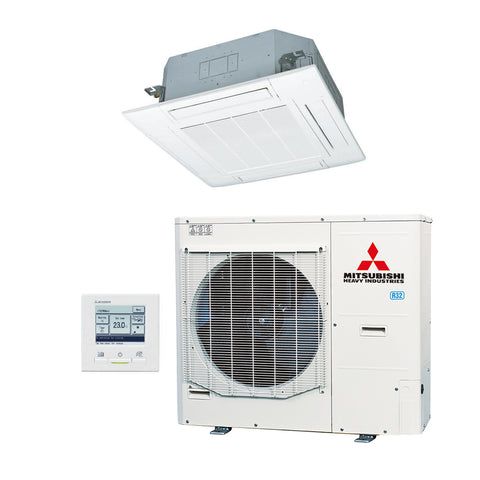 Mitsubishi Cassette 90x90 single-split set FDT100VH inclusief paneel en wandbediening