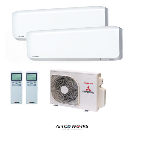 Mitsubishi Duosplit SCM71ZS-W Wandunit 2x SRK35ZS-W